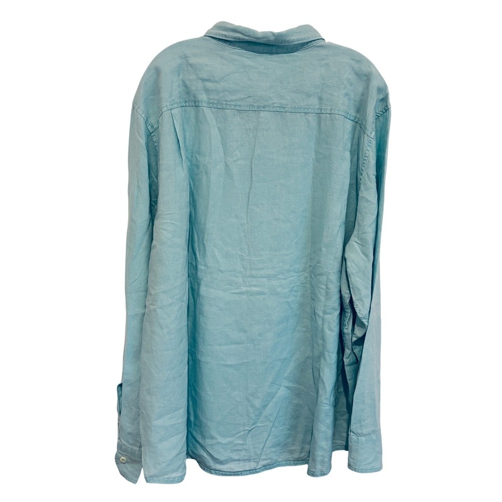 Tommy Bahama Linen Button Down Shirt Mens 2XL Mint Green Long Sleeve - Picture 7 of 11